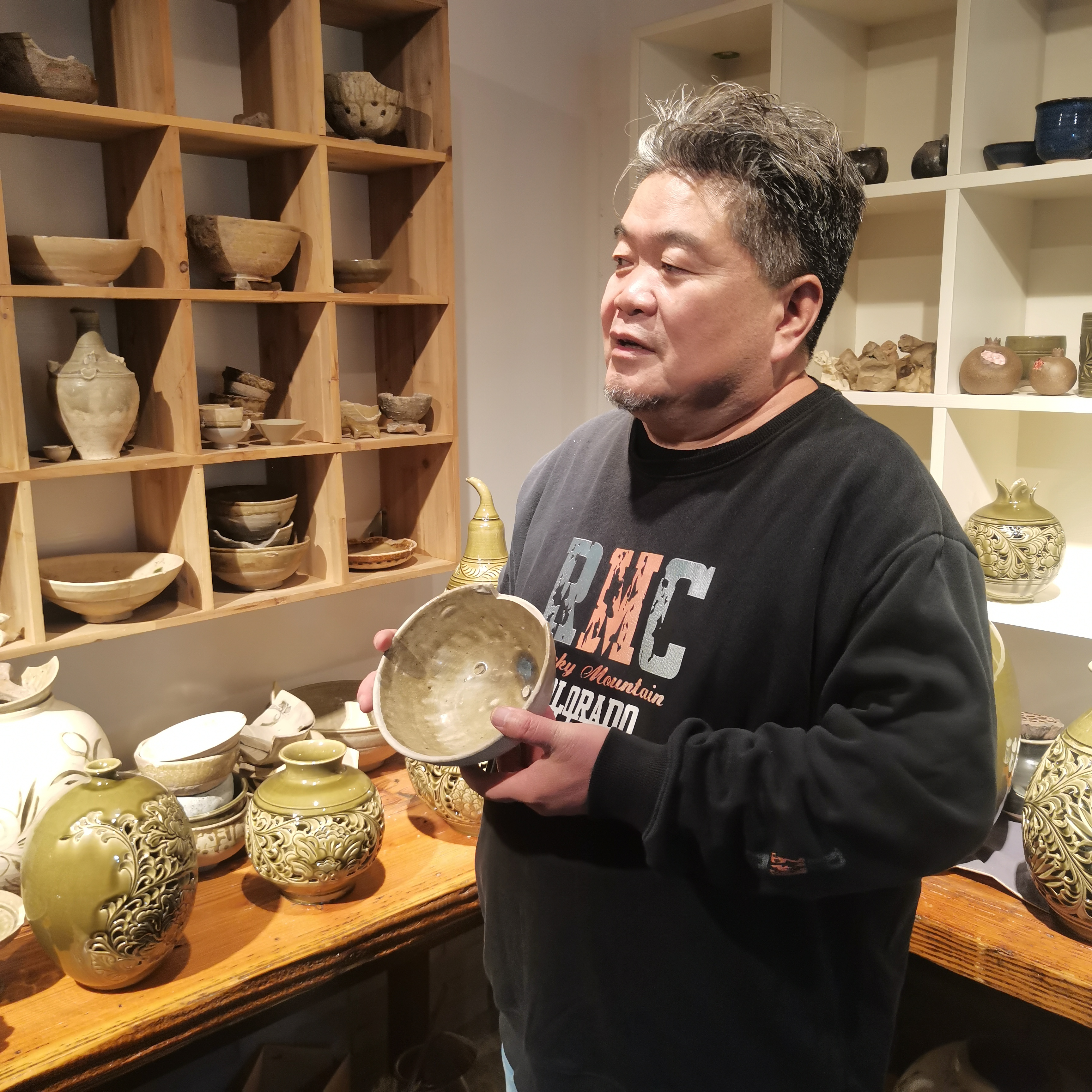 创投市场探访山东省枣庄市薛城区中陈郝古陶瓷传承人刘兵青瓷情怀