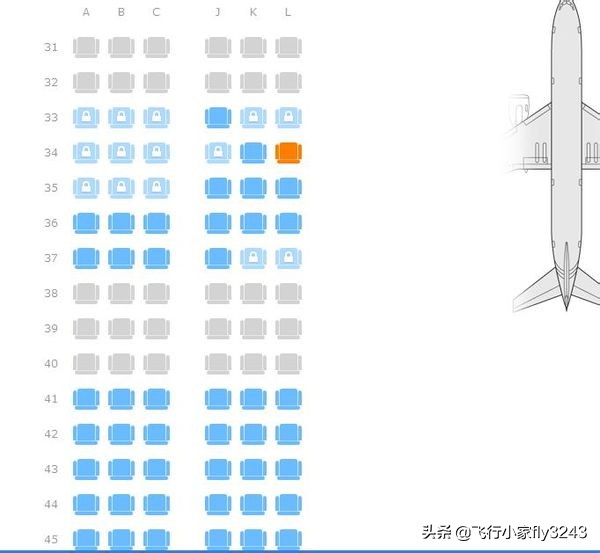 东方航空空客a320座位图根据上图座位分布我们可以这么来选,看风景