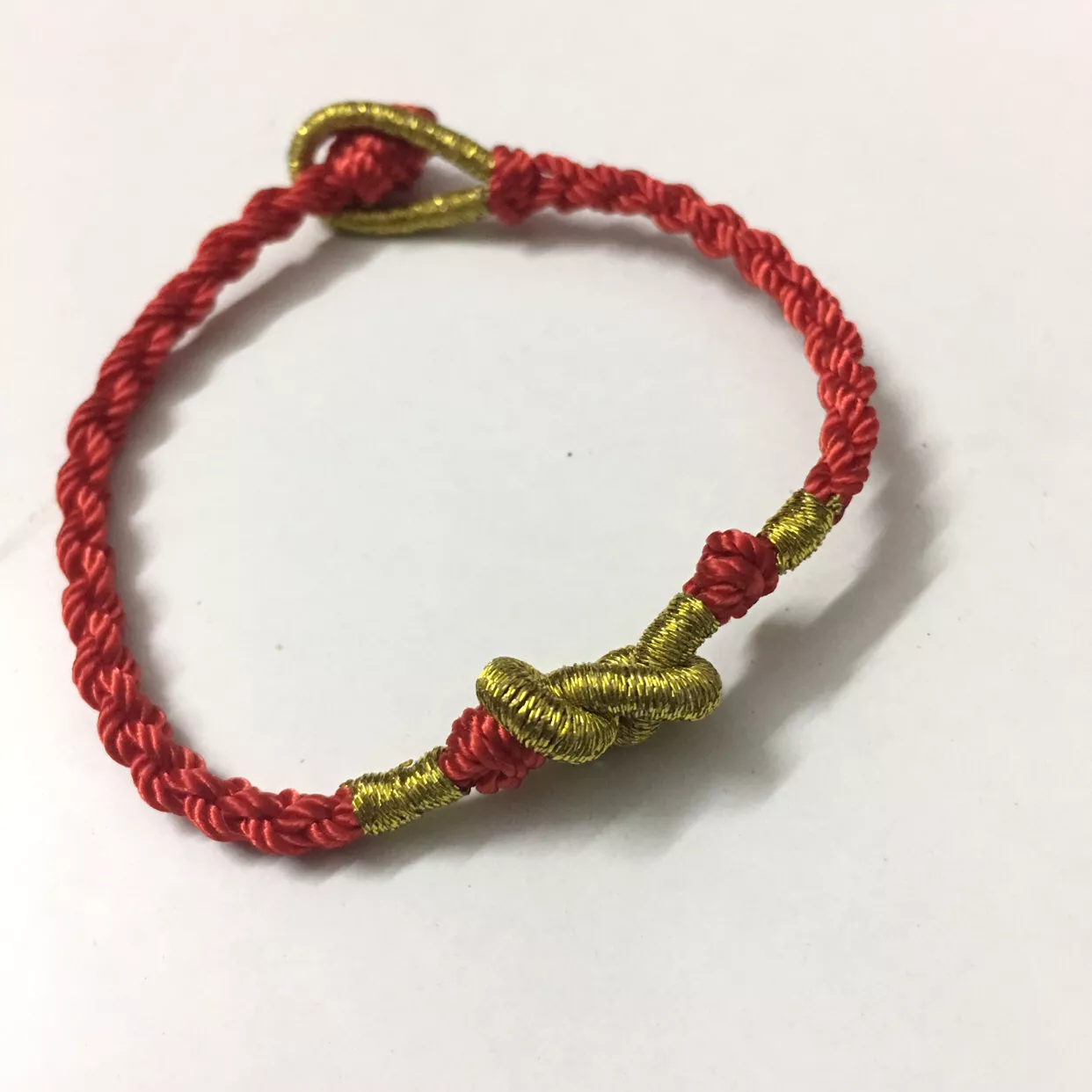 金色八字结红手绳红色金刚结手绳