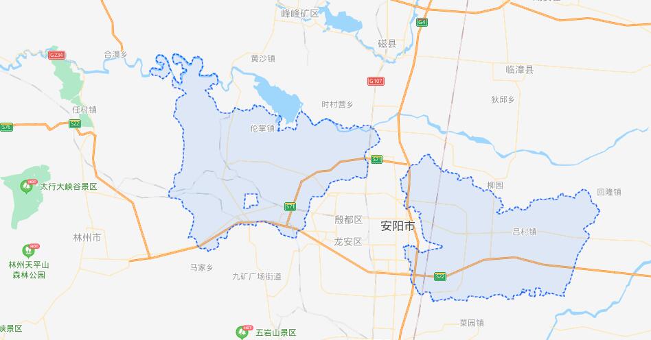 (1987年安阳县地图,将市区