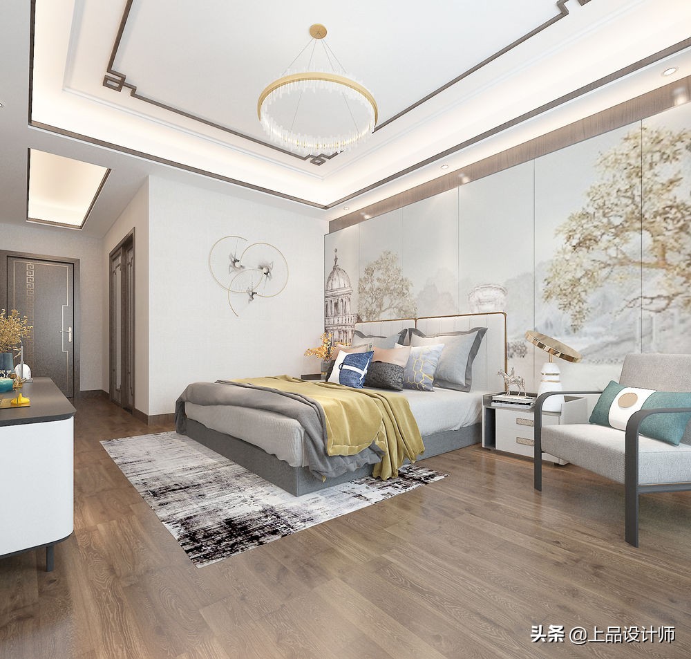 248㎡·现代新中式，储物柜形式的电视墙实用又美观