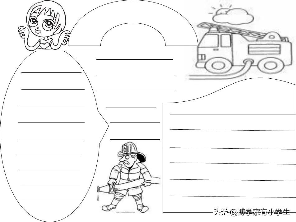 小编整理的这套手抄报模版,是纯净线条版,做小报首先得会做框架,把