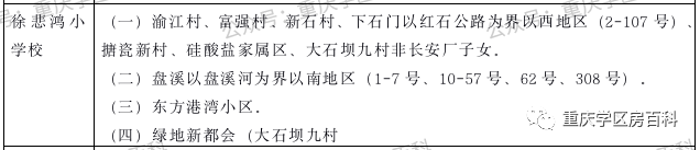 幼升小——江北区2020年划片范围