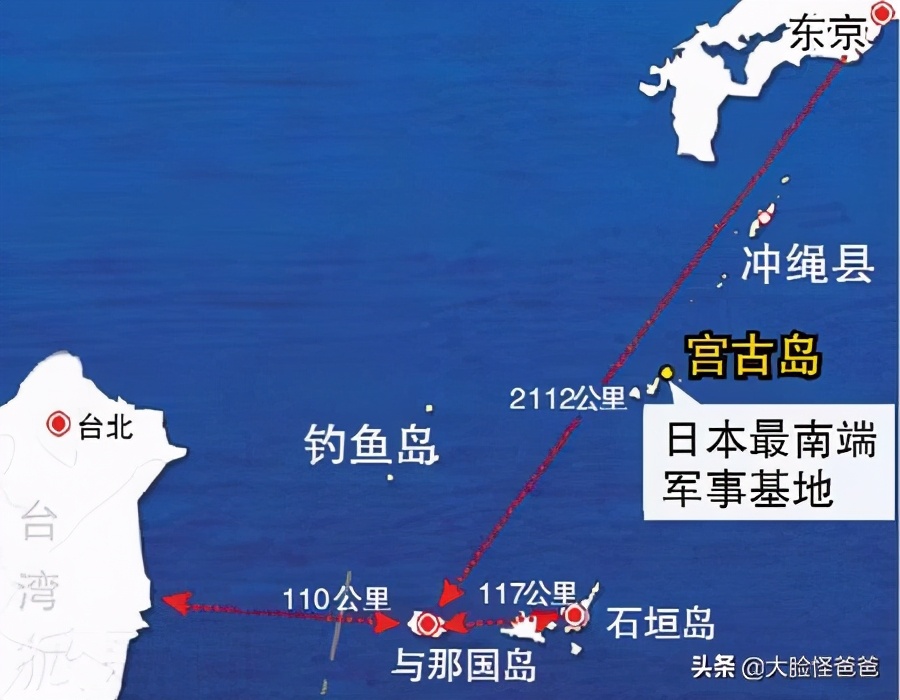 与那国岛,位于琉球群岛的八重山群岛中