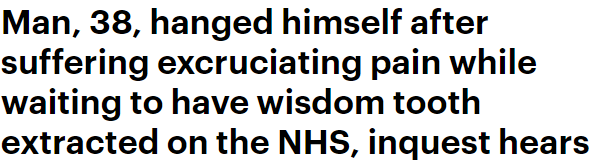 外国人看牙有多难？英国男子挂号等太久，难忍剧痛无奈自杀