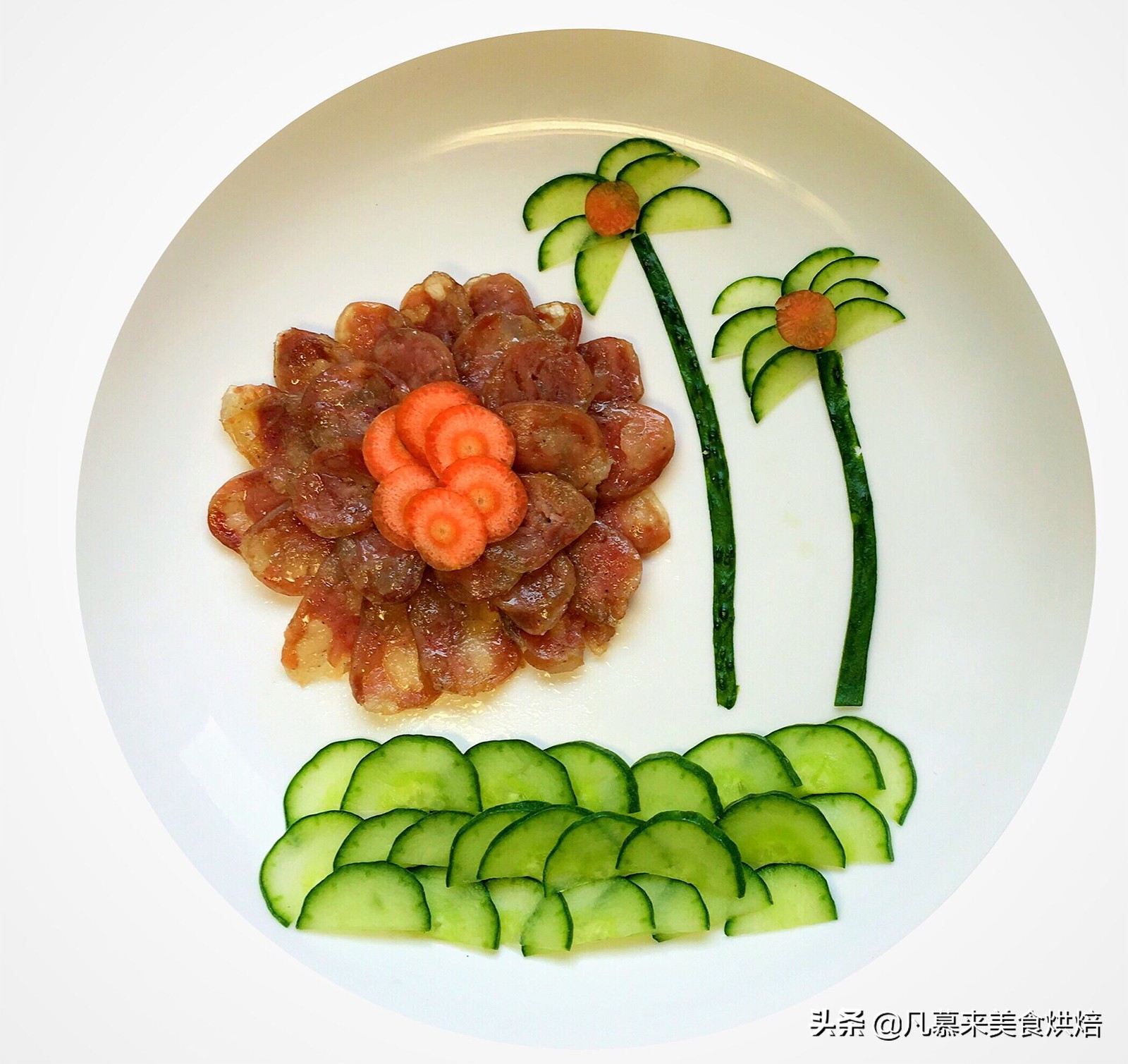 水果黄瓜摆盘切法图片