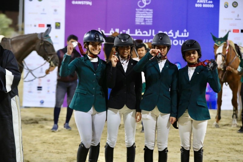 阿拉伯女子体育锦标赛沙特马术赢得奖牌