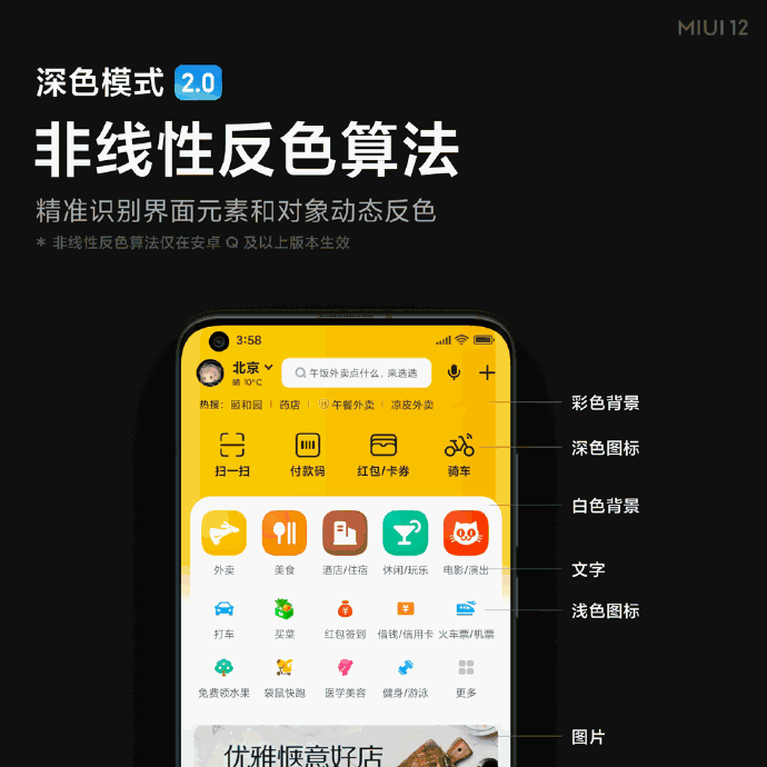 MIUI12深色模式2.0，支持百款软件更护眼，不过很多手机无法体验