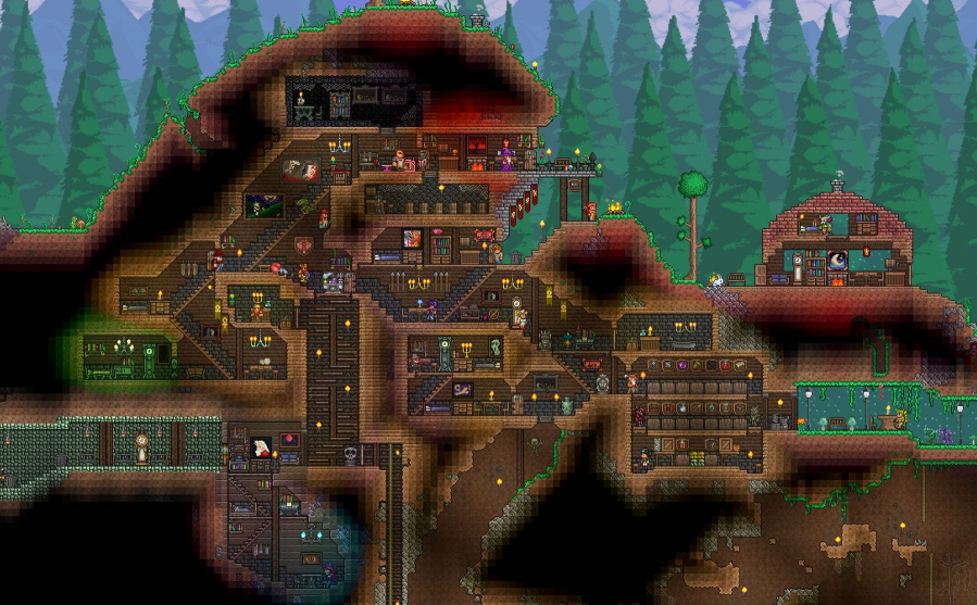 《泰拉瑞亚手游》多打几次肉山,用三连发肉后世界好打很多