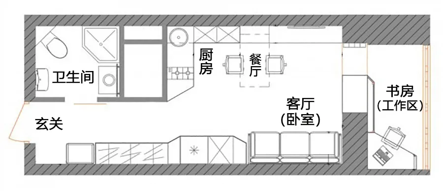 这3套单人小户型公寓,设计太巧妙!17㎡蜗居也能有办公空间