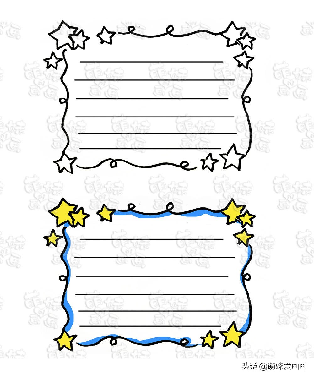 春节学画简笔画——寒假作业手抄报标题和边框绘制技法模板大全