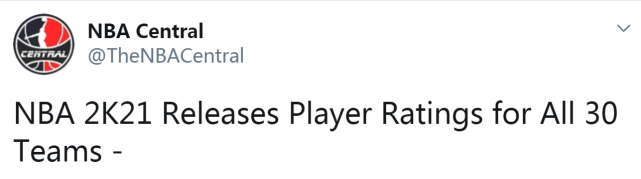 nba2k21哪些球员单挑厉害（2K21球员能力值出炉！前十榜单公布，詹皇字母哥97并列第一）