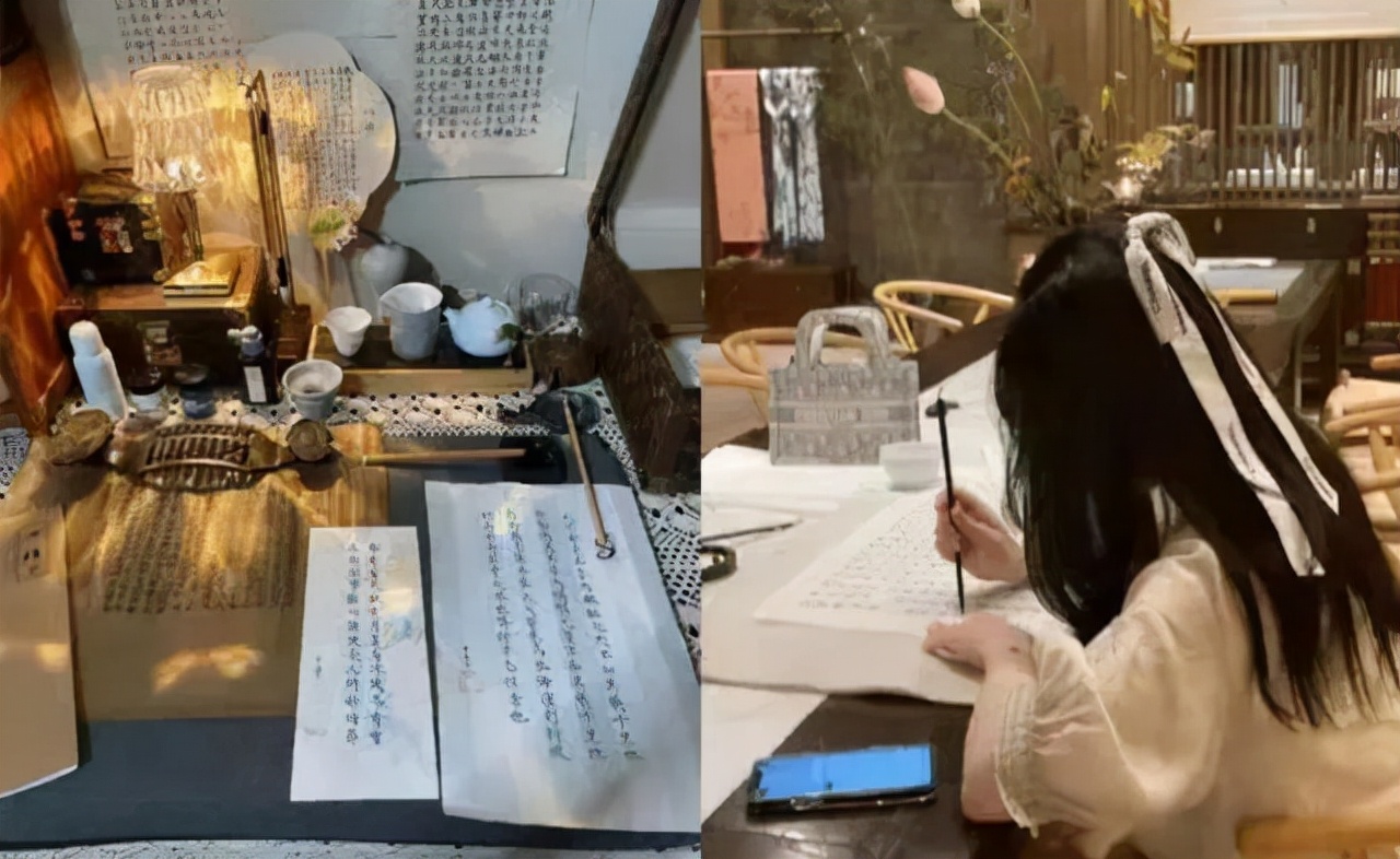 “佛媛”的8个迷惑行为，一个比一个离谱，有人还穿着吊带裙抄经