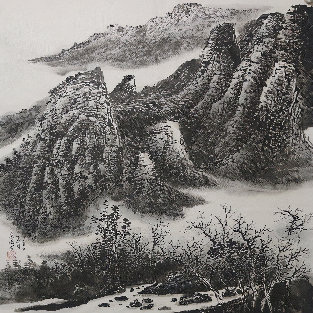 藝術家李宗明作品《萬壑積雪圖》二十二萬落槌成交