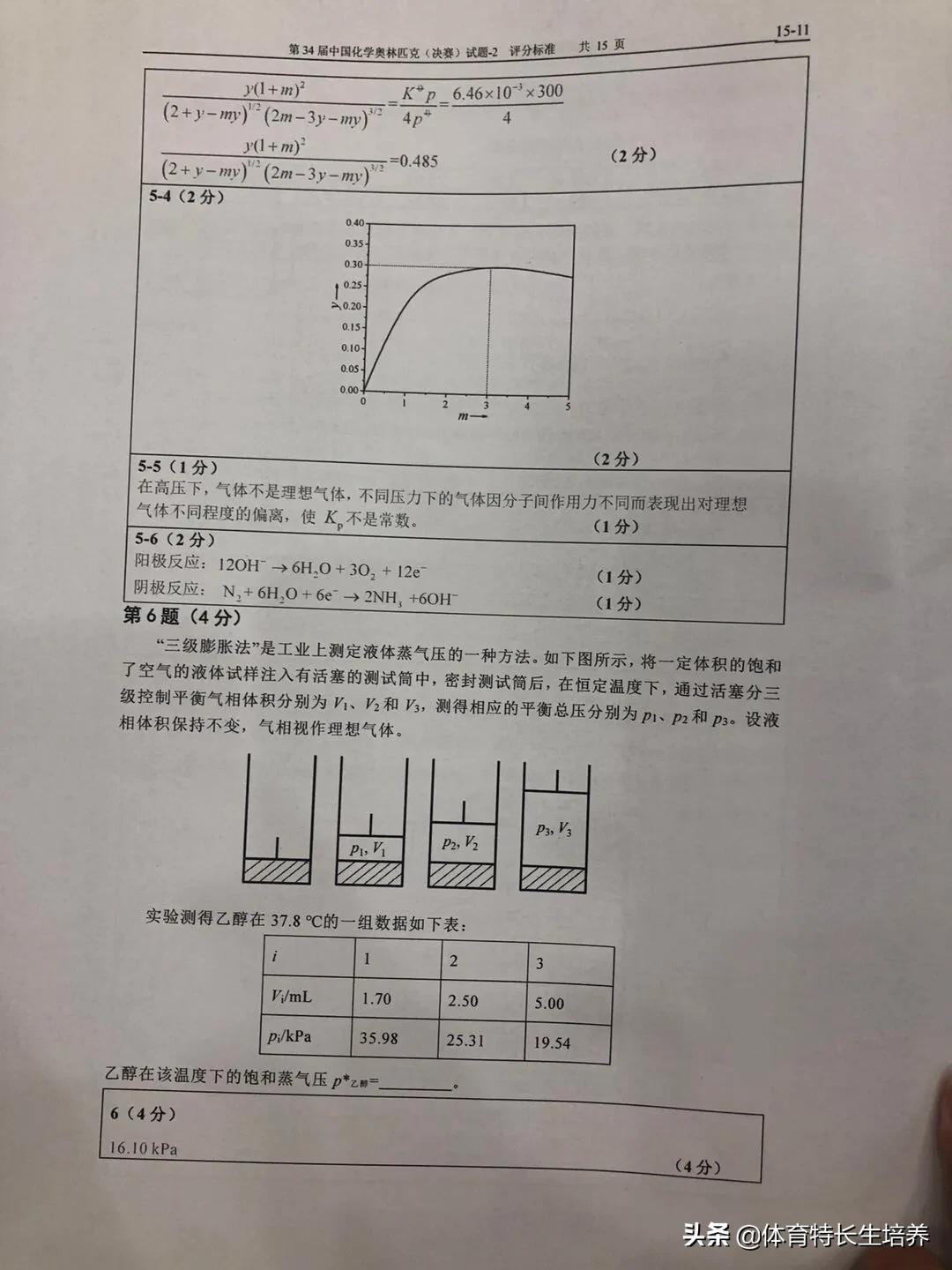 第34届化学奥林匹克(决赛)一试、二试真题及答案出炉