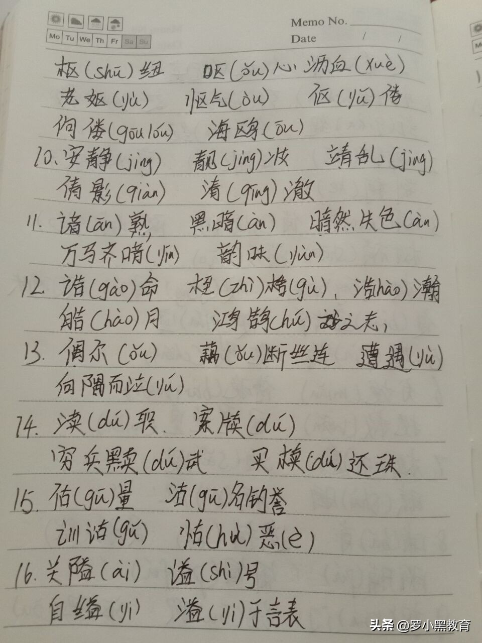 “逢考必错”50组形近字