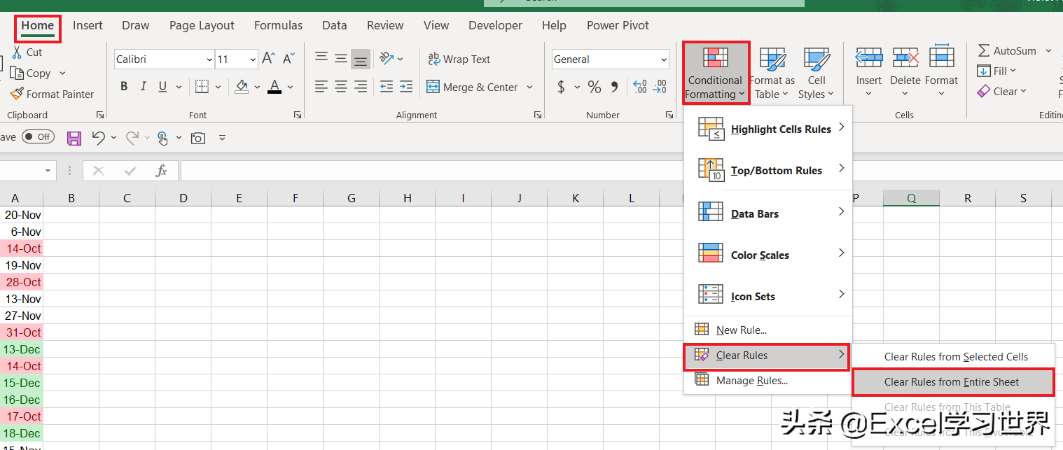 Excel 中那么多未排序的日期，如何自动标出下个月的所有日期？