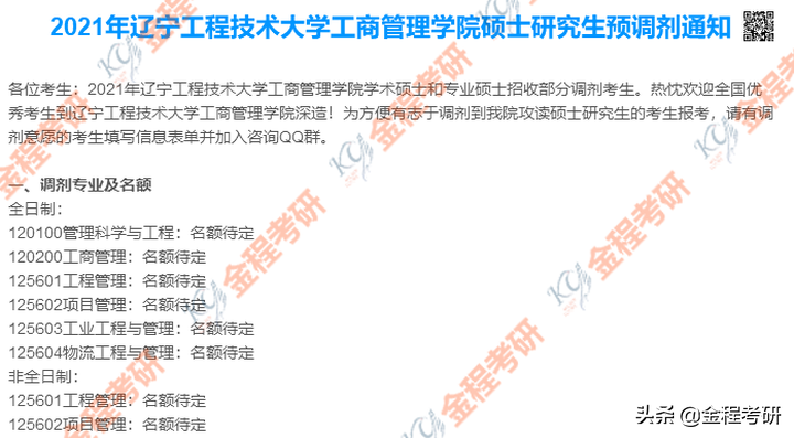 2021考研院校金融经济类专业调剂信息汇总，持续更新