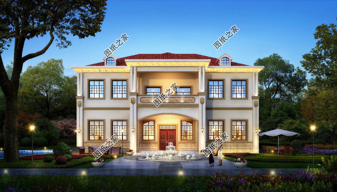 农村二层别墅有阳台设计，采光充足户型好，大家都认为的好户型