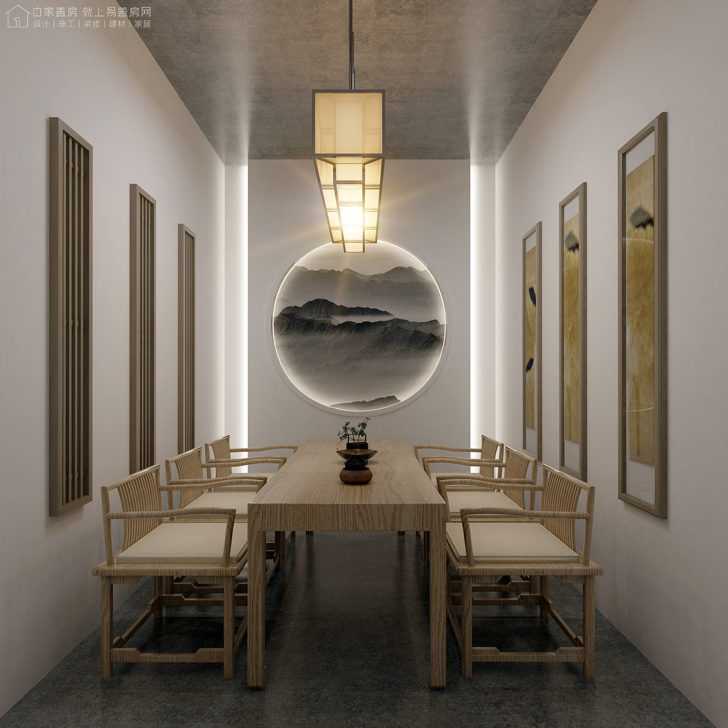 太惊艳，古风古韵，北京中关村新中式茶室室内设计和室内装修