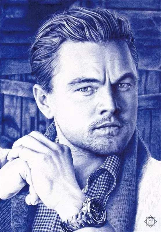 圆珠笔如何画人物肖像-莱昂纳多为例