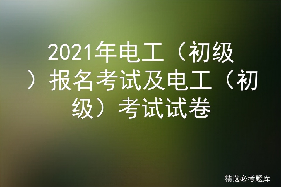 2021年电工（初级）报名考试及电工（初级）考试试卷