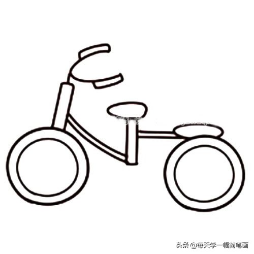每天学一幅简笔画--自行车简笔画步骤图解教程