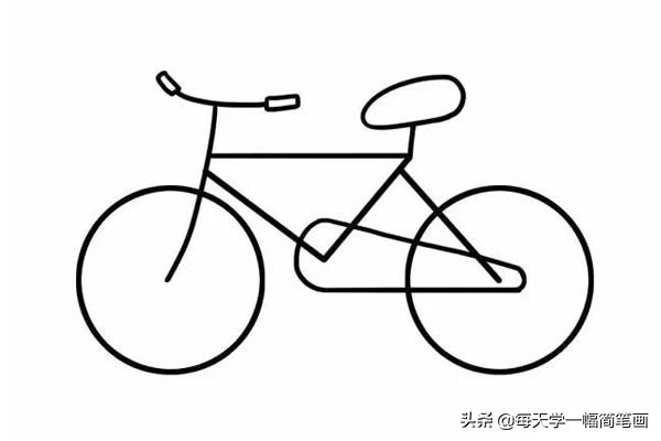 每天学一幅简笔画--自行车简笔画步骤图解教程