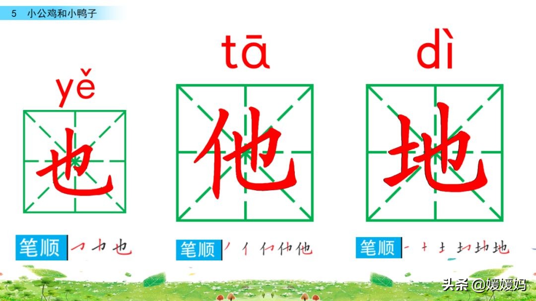 一年级下册语文课文5《小公鸡和小鸭子》图文详解及同步练习