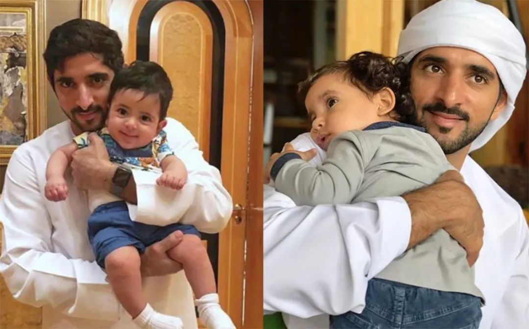 4个月迪拜小王子小公主露面了,被71岁国王抱住,妈妈被神秘雪藏