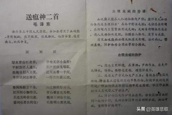 1950年，农民给毛主席写信反映血吸虫病的危害，主席：坚决消灭它