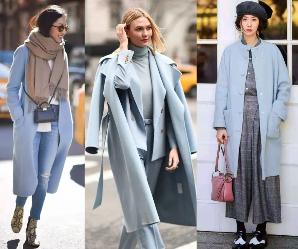 雾霾蓝的色调偏灰,淡淡的蓝色之中带有大量的灰色,看上去浅淡温柔