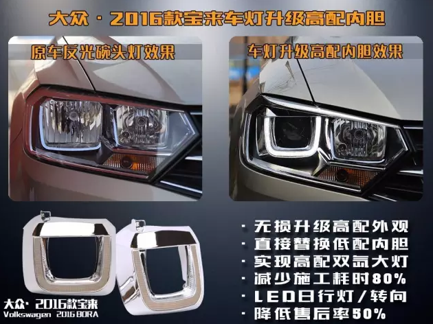 许格的车灯改装案例：2016-2018款大众· 宝来