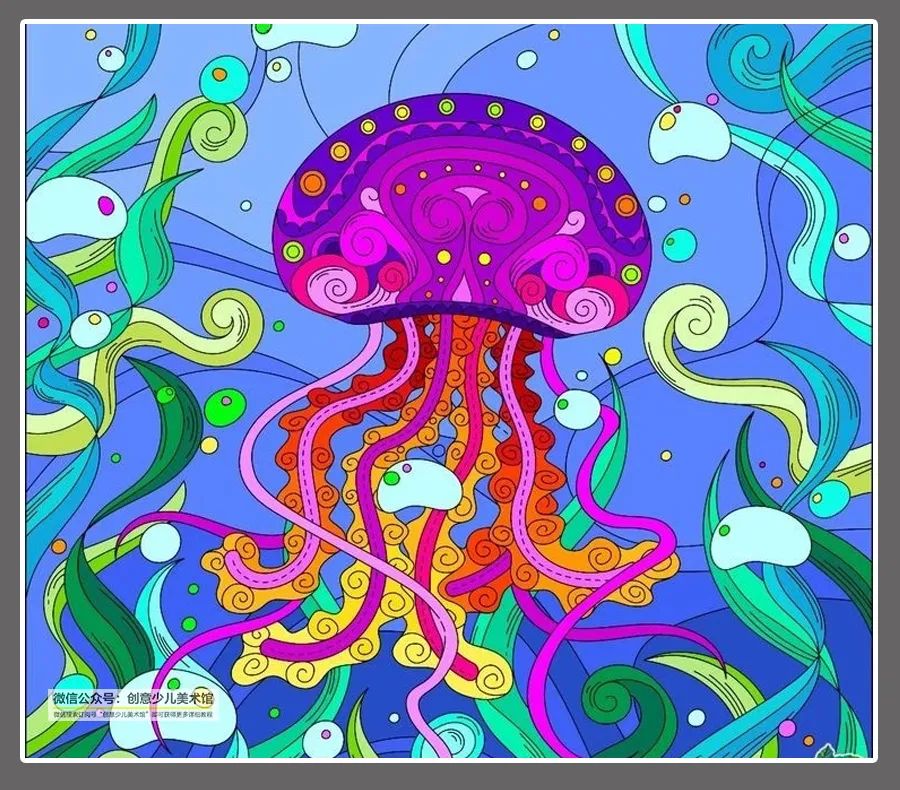 绘画参考素材|丰富的线条 浓郁的色彩--海洋主题装饰画