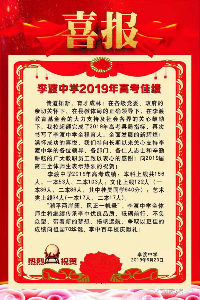 莲塘二中喜报2021图片