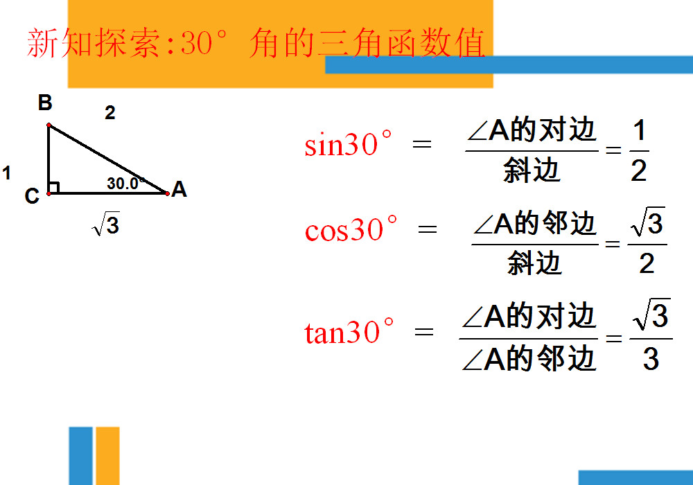 cos30度是多少 三角函数30度60度45度