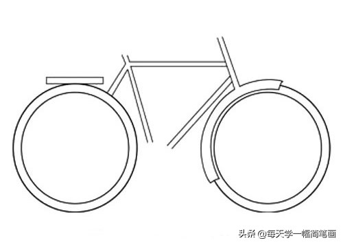 每天学一幅简笔画--自行车简笔画步骤图解教程