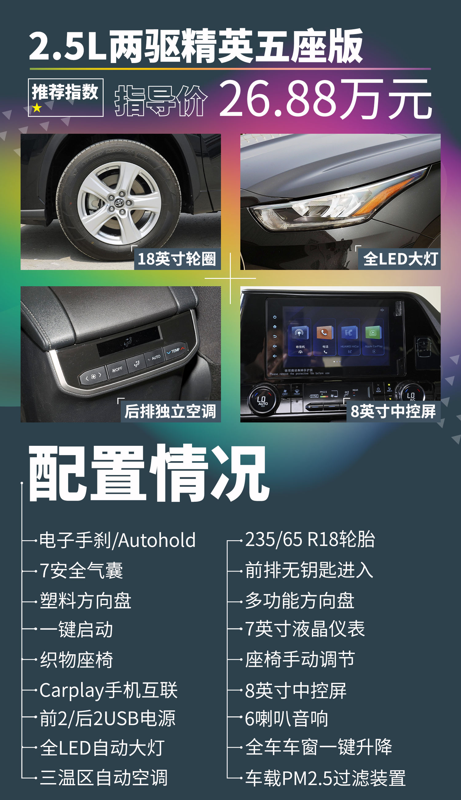 全新丰田汉兰达上市！终于不用加价了？
