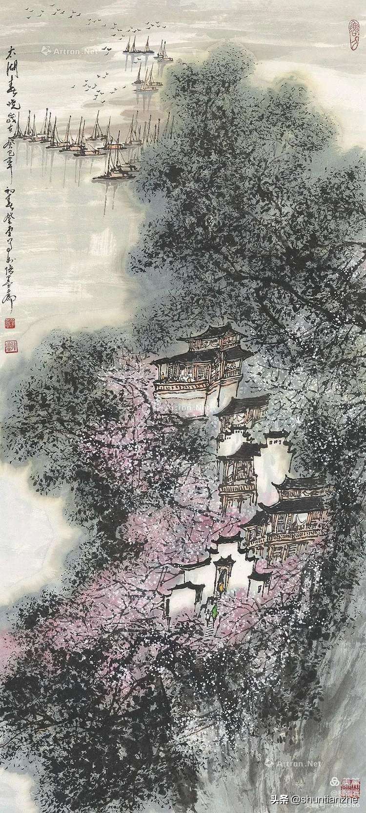 春晓图片(名家山水画《春晓图》欣赏)