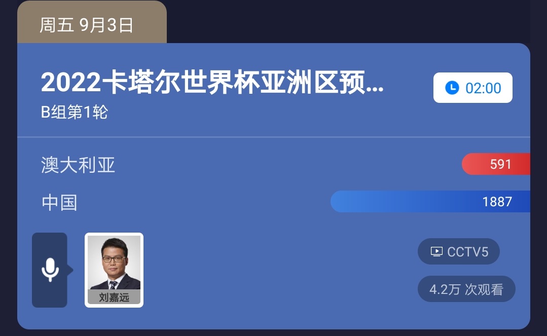 2点的世界杯比赛视频直播(凌晨2点，国足世预赛12强首战，CCTV5全程直播，你会熬夜观看吗？)