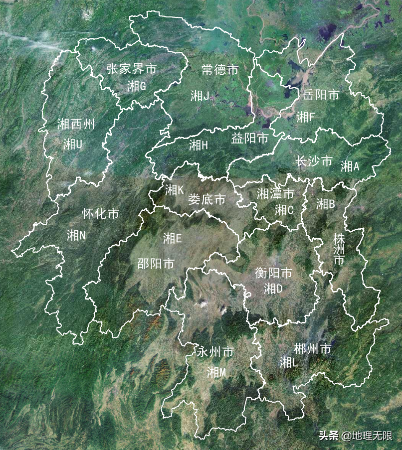 湖南省车牌号首字母分布地图