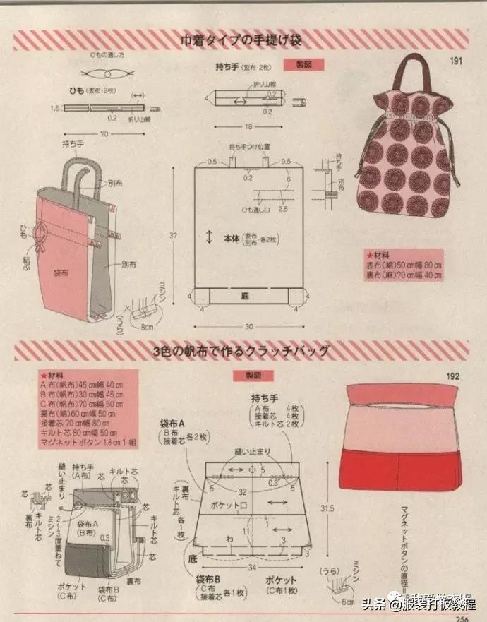 自制双肩包教程有尺寸（双肩包手提包裁剪纸样）