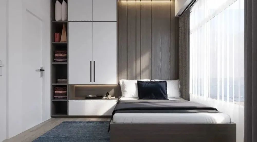 卧室衣柜学学嵌入式设计,储物量大还美观