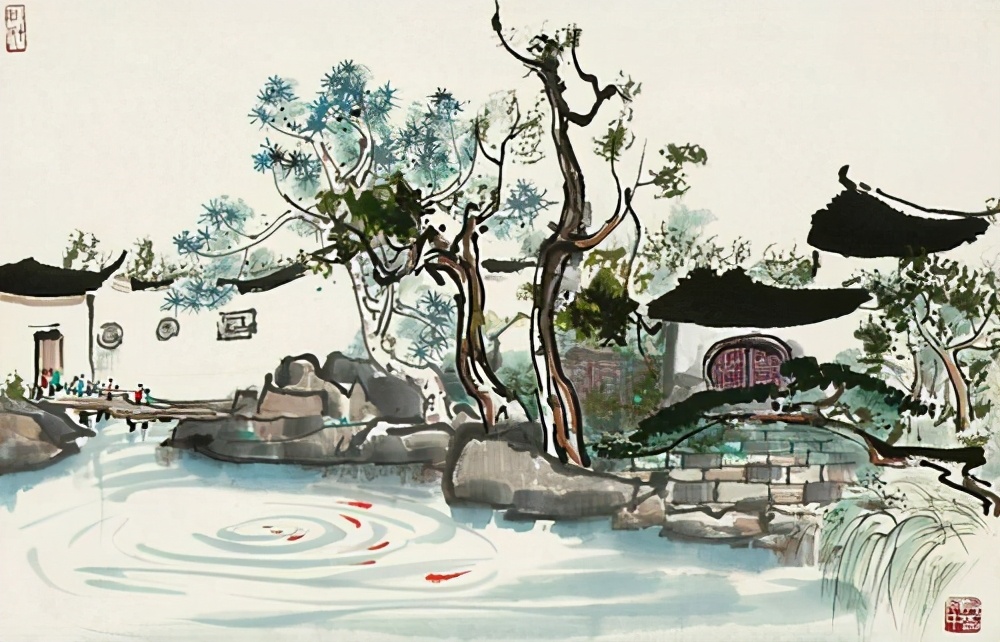 秦观的一首农村田园风光春景词，句句生动形象，如见其境