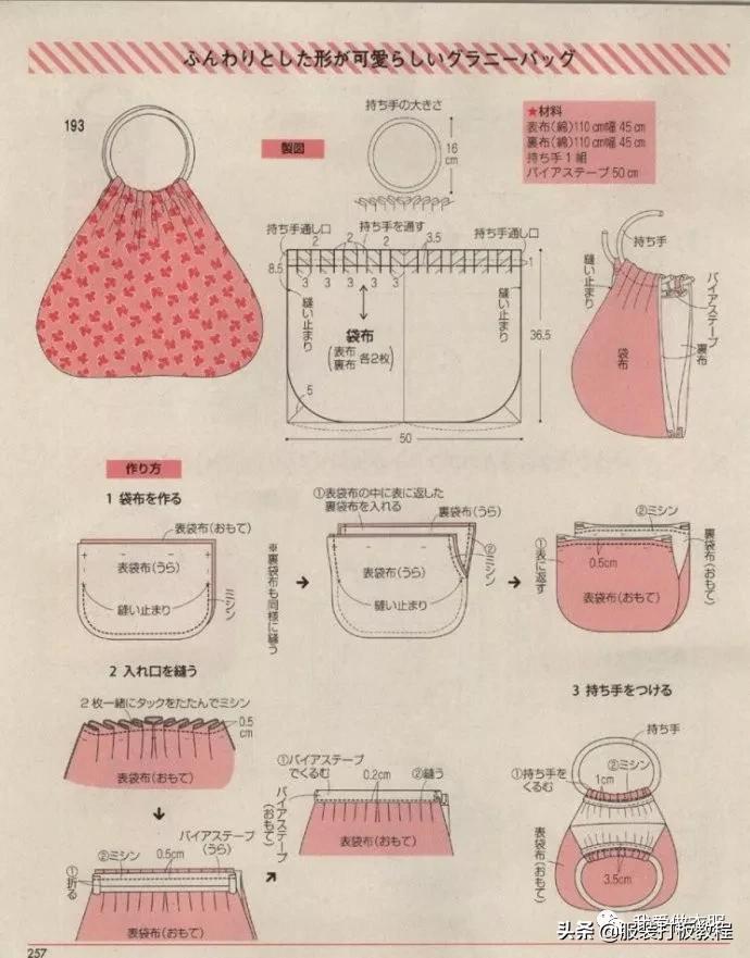 自制双肩包教程有尺寸（双肩包手提包裁剪纸样）