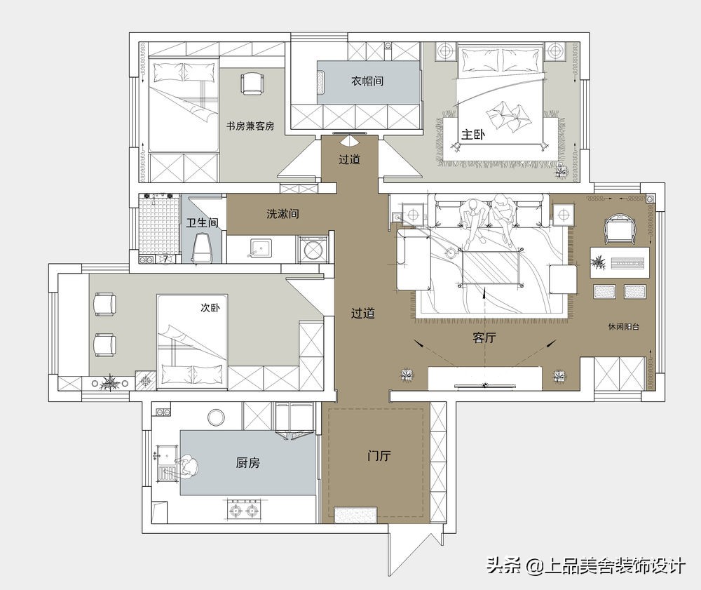 100㎡小户型，以高级灰轻奢调装中式风，精致雅韵，让人一见钟情