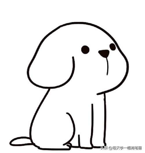 4步画小狗(4步画小猫)