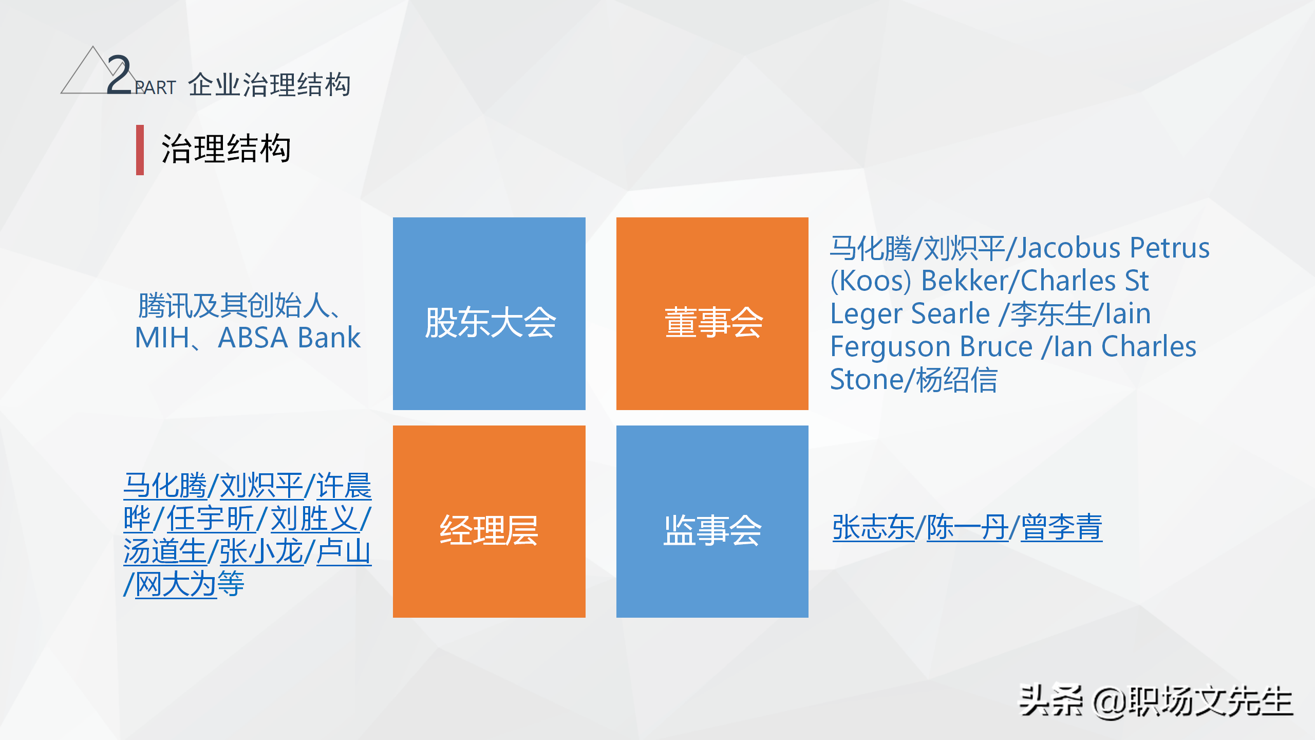 大型集团企业组织结构，34页腾讯组织结构分析，腾讯企业治理结构