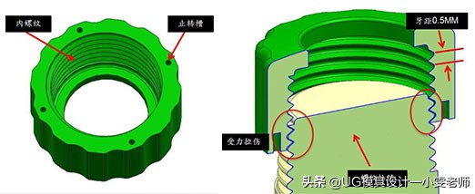 塑胶模具设计，洗洁精内螺纹盖脱模设计，同类产品可参考下