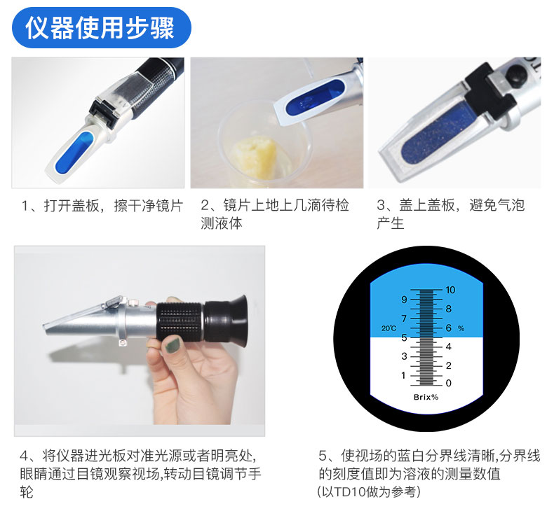 手持糖度折光仪的原理及使用方法